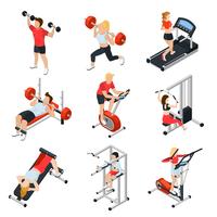 Conjunto isométrico de gimnasio vector