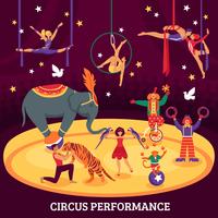 Circus Performance Flat Composition