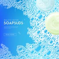 Sudsy Soap Water Realistic Background vector