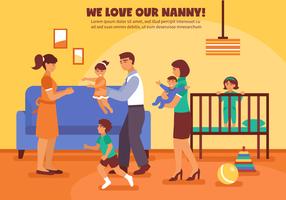 Babysitter Background Illustration  vector