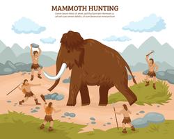 Fondo de caza de mamut vector