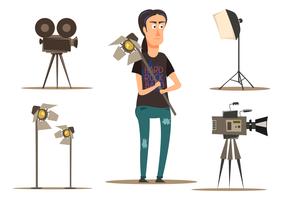 Movie Making Group Set vector