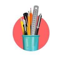 Stationery Realistic Composition vector