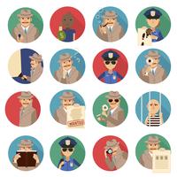 Private Detective Icons Set vector