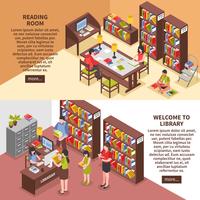 Library Isometric Horizontal Banners vector