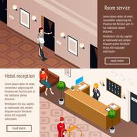 Hotel Service Isometric Horizontal Banners vector