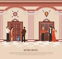 Retro Hotel Elevator Background vector