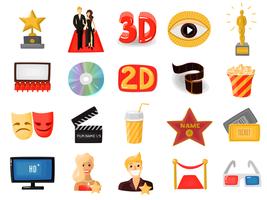 Conjunto de iconos de cine vector