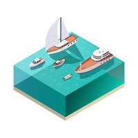 Ships Isometric Composition vector