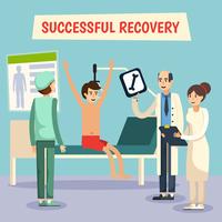 Hospital Doctors Patient Flat Poster vector