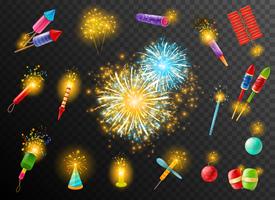 Firework Crackers Pyrotechnic Dark Background Poster  vector