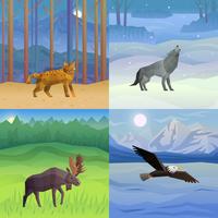 Animals Background Set vector