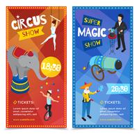 Circus Vertical Isometric Banners  vector