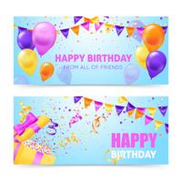 Banners de fiesta de cumpleaños vector