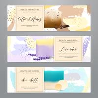 Soap Packaging Realistic Banners Set  vector