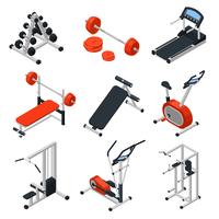 Gym Equipment Isometric Set vector