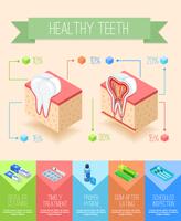 Cartel de infografía de cuidado bucal vector