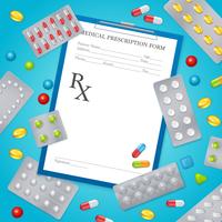 Cartel del fondo médico de la prescripción de la droga vector