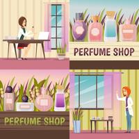 Four Perfume Shop Icon Set