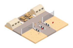 Military Isometric Composition vector
