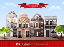 Old European Houses Poster vector