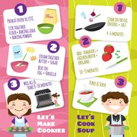 Banners de cocina con niños vector