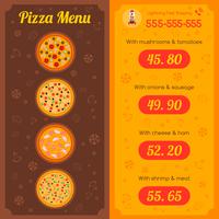 Pizza restaurant menu vector