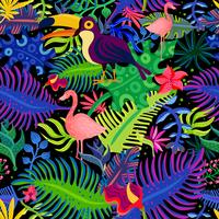 Tropical Exotic Colors Seamless Pattern  vector