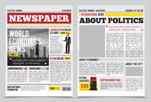 News Journal Spread Template vector