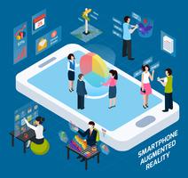 Smartphone Augmented Reality Isometric Composition vector
