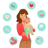 Crying Baby Reasons Composition vector