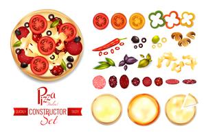 Pizza Filler Constructor Set vector