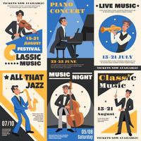 Musician Poster Banner Set vector