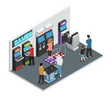 Game Club Interior Concept vector