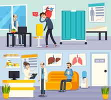 Male Doctor Character Flat Compositions vector