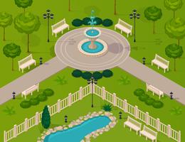 Fragment Of City Park Landscape vector