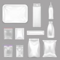 Blank Food Packaging Realistic Set vector