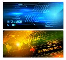 Search Radar Horizontal Banners vector