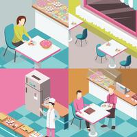 Sweet Shop Isometric Design Concept vector