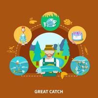 Big Fish Strike Composition vector