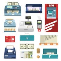 Conjunto de iconos de atributos bancarios vector