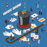 Magic Show Isometric Composition vector