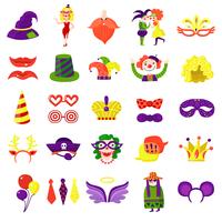 Carnival Masquerade Big Colorful Set vector