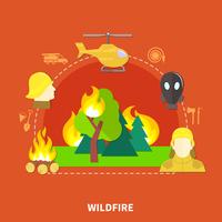 Flat Firefighting Illustration