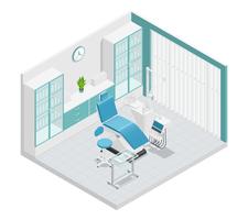 Stomatology Dentistry Isometric Cabinet Composition vector