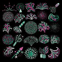 Modern Festive Firework Icons Collection  vector