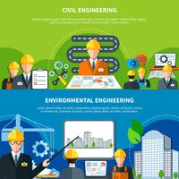 Civil Engineering Banners Set vector