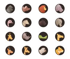 Round Animal Avatars Collection vector