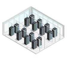 Datacenter Server Room Interior vector