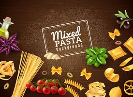 Mixed Pasta Background vector
